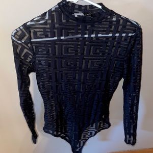 Sheer black one-piece